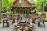 Fire-pit and plenty of chairs
